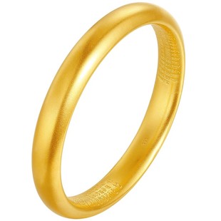 古法黄金手镯999泥鳅背素圈金包银轮胎大金镯子闭口手环结婚三金