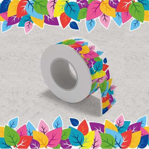 CM2304026儿童卡通树叶跨境边框黑板易装饰装饰胶防水揭背贴纸