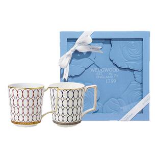 【结婚礼物】WEDGWOOD威基伍德金粉年华玫瑰花情侣马克杯骨瓷杯子