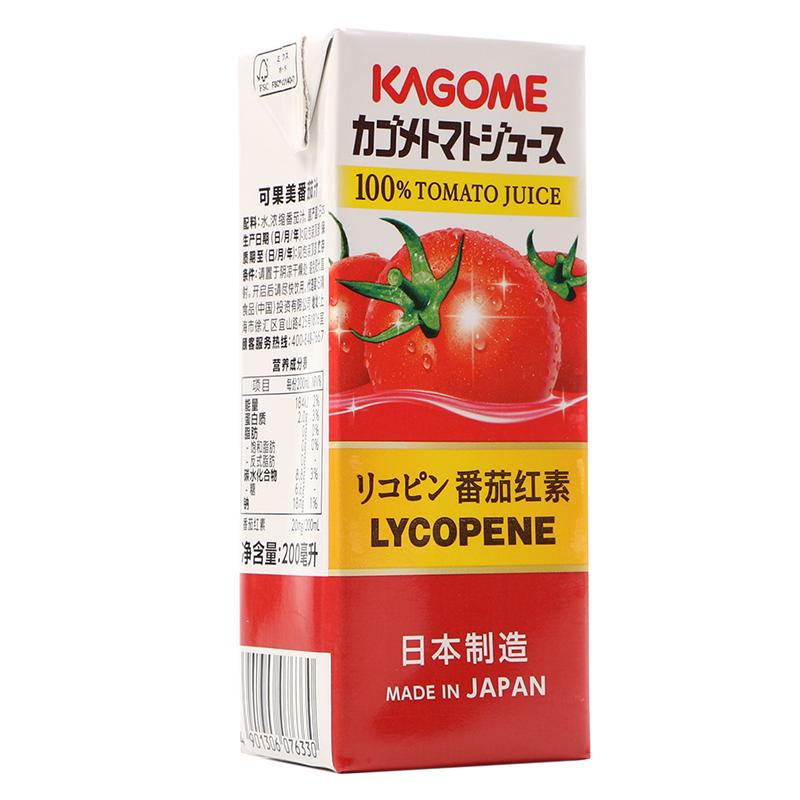 日本进口kagome可果美番茄汁200ml*12瓶整箱浓缩果蔬汁饮料0脂肪