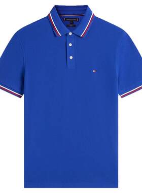 Tommy男装珠地网眼镶边修身POLO