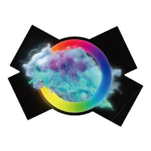 TLP反光车贴 心情切片系列 云彩穿过彩虹圆环十叉X补丁遮瑕贴纸