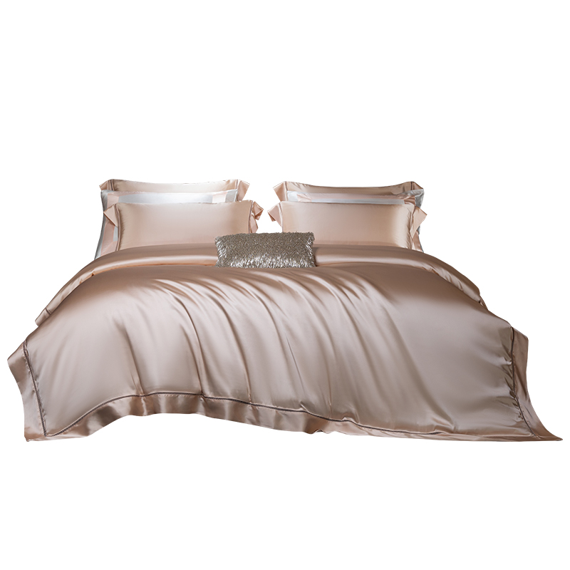 140支高端长绒棉四件套桑蚕丝被套酒店轻奢天丝棉高级感床上用品