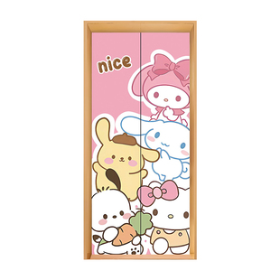 三丽鸥卡通电梯门贴纸入户门口装饰画美化高级感创意网红一梯一户