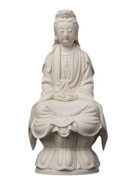 戴玉堂郑清海陶瓷摆件《禅定印观音（素烧）》菩萨佛像客厅工艺品