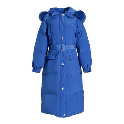 克莱因蓝羽绒服女中长款过膝鹅绒