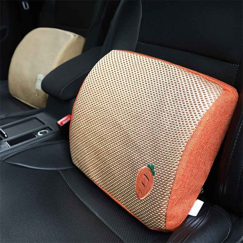 藤席靠背垫夏季冰凉腰腰办公室席腰夏天办公椅靠垫枕垫坐垫椅