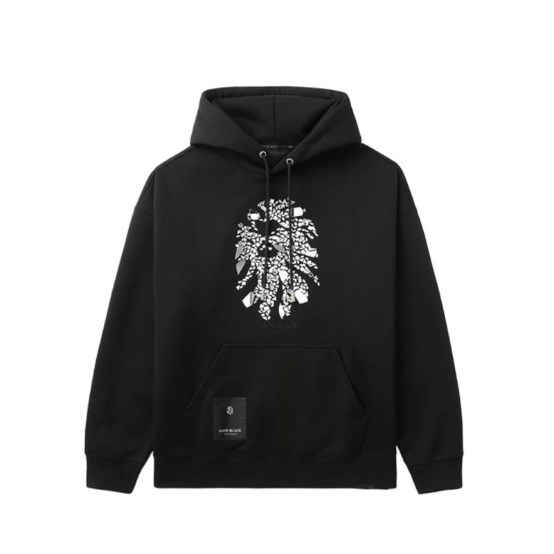 BAPEBLACK钻饰图案连帽卫衣