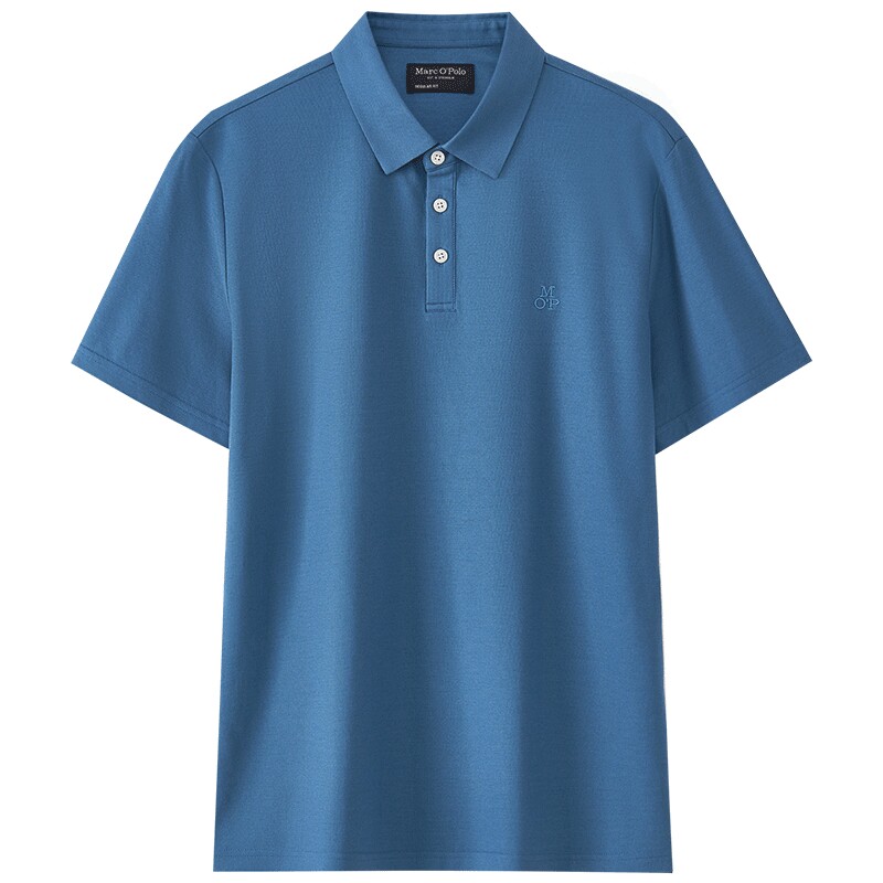 Marc O'Polo/MOP 夏季新款桑蚕丝混纺轻奢吸湿短袖Polo衫男上衣