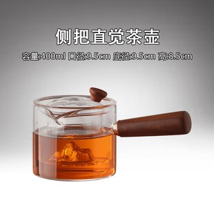 过滤泡茶家用功夫茶具 侧把茶壶玻璃茶水分离电陶炉专用煮茶器套装