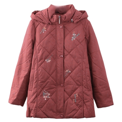 依佈刺绣棉服中老年保暖棉袄外套