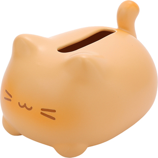 可爱小猫桌面收纳盒高颜值牙签筒陶瓷纸巾盒牙线盒棉签罐创意摆件