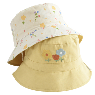 双面戴春秋夏季韩版女童ins宝宝遮阳帽 防晒渔夫帽婴幼儿童棉帽子