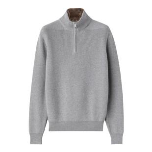 LoroPiana/诺悠翩雅男士针织衫羊绒宽松合体缝线可拆卸毛领新款