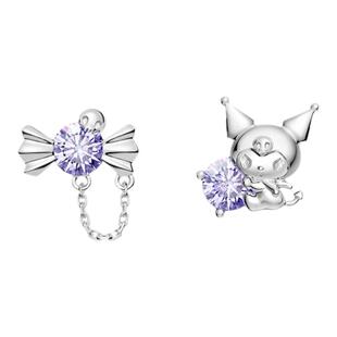 潮色绘x库洛米Kuromi纯银耳钉女生独特绝美耳饰精致小巧生日礼物