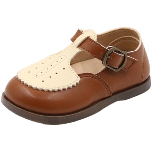 TOPSTAR官方儿童英伦风皮鞋女童皮鞋公主软底男童秋季演出小黑鞋