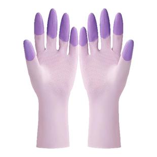 家务手套厨房洗碗手套渐变色胶手套家居厕所家务清洁手套橡胶耐磨