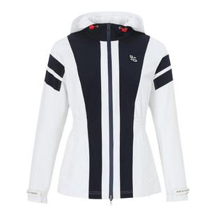 svg高尔夫秋季新款女装黑白拼接外套时尚简约运动上衣雨衣套装