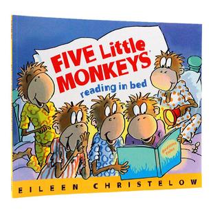 Five Little Monkeys 五只小猴子英文原版绘本 廖彩杏书单五只猴子床上跳烤蛋糕洗汽车万圣节儿歌童谣纸板书儿童英语启蒙认知书籍