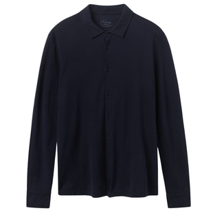 【季末折扣】FALCONERI男士纯色桑蚕丝混纺翻领长袖衬衫UML0180