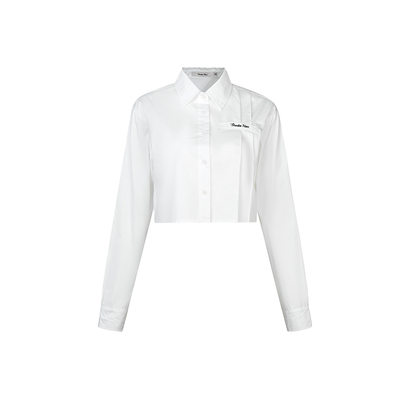 GUUKAHERO白色短款长袖衬衫