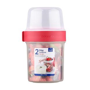 乐扣乐扣密封罐双层谷物酸奶杯便携隔夜燕麦杯沙拉便当食品保鲜盒