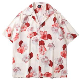 From Mars 这件真的爱了！油画复古花朵印花短袖衬衣宽松慵懒港风