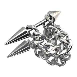 Shinma朋克尖锥链条挂链耳钉耳骨钉耳轮钉亚比耳饰钛钢钛合金