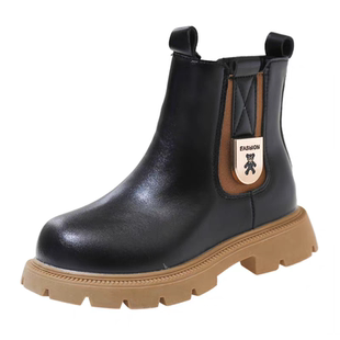 真皮男童马丁靴2025秋冬季新款儿童靴子女童短靴单靴宝宝薄款靴子