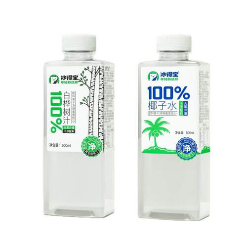 新品冰得宝100%椰汁水白桦树汁水纯天然原汁补水电解质500ml/5瓶