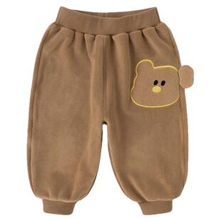 dudujia儿童裤子加绒宝宝春装男童运动裤加厚小童保暖束脚裤婴儿