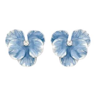 杨超越同款油画蓝色花朵耳钉2025新款爆款甜美耳环女ins森系耳饰