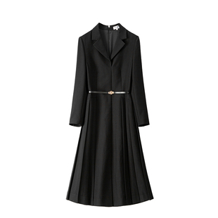 谭飞时装 黑曜石 西装连衣裙2025年新款早秋高级时尚女装裙子