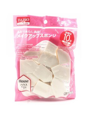 日本DAISO/大创粉扑化妆海绵10个