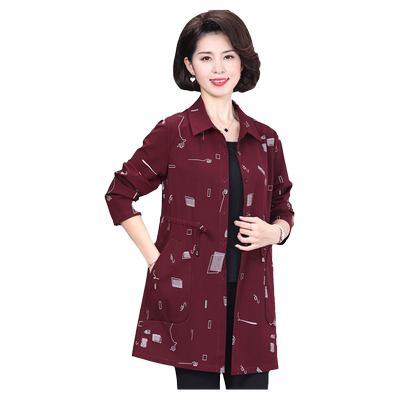 中年妈妈秋季新款时尚洋气风衣