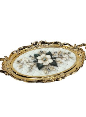 装饰托盘PP塑料镀金玻璃收纳摆件