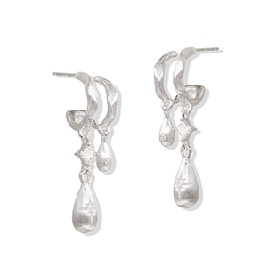 ASTRALIS·隐星｜拉丝双层水滴耳钉女春夏通勤耳饰独特耳环新款