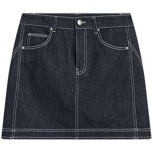 KBNE小个子高腰复古牛仔短裙女2026夏季新款高级感显瘦a字半身裙