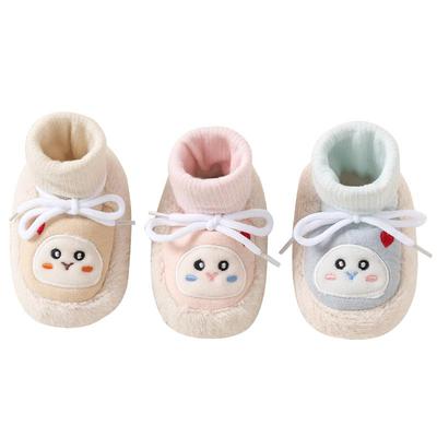 婴儿鞋子秋冬加绒加厚保暖学步宝宝0到6个月鞋袜小月龄冬季步前鞋