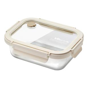 小熊玻璃饭盒微波炉加热专用饭盒食品级保鲜盒学生上班族密封餐盒