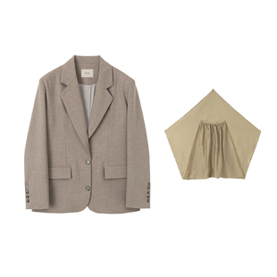 BALIANG捌梁〔牧绅〕游牧中式小众无性别可拆卸丝巾休闲西装外套