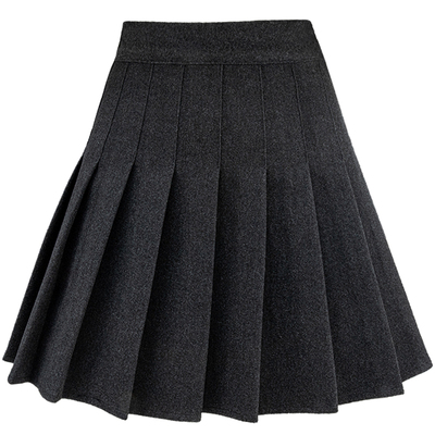 毛呢弹力大码冬季格子短款半身裙