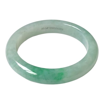 60圈1DW526202平安镯 大艺珠宝老坑冰种阳绿缅甸天然A货翡翠手镯