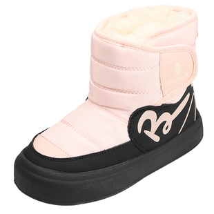 百丽童鞋冬季加绒雪地靴女童时尚百搭棉靴男童轻便软底加厚宝宝靴