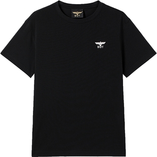 【寂寥黑夜】BOYLONDON黑色基础款潮牌短袖夏季男女同款T恤N01257