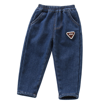 男童加绒牛仔裤一体绒秋冬款