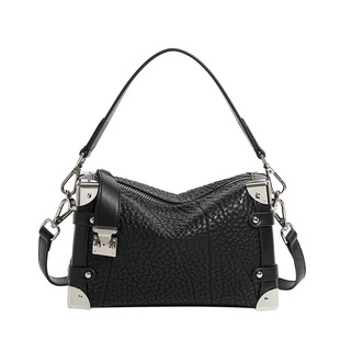 法国轻奢真皮枕头包通勤手提女包高级感单肩包纯色时尚休闲斜挎包