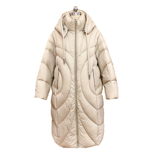 乐往原创设计女装 在冬天找更温暖的事物 长款保暖连帽羽绒服