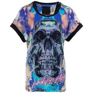 Philipp Plein菲利普.普兰女士骷髅头拼接短袖上衣春夏XY奥莱D