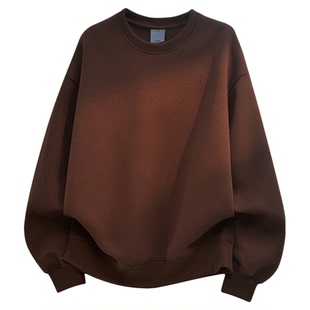 基础款纯色连帽卫衣男女秋冬加绒加厚宽松慵懒风学生运动美式外套